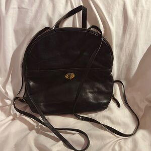 Margot Black Leather Backpack Purse